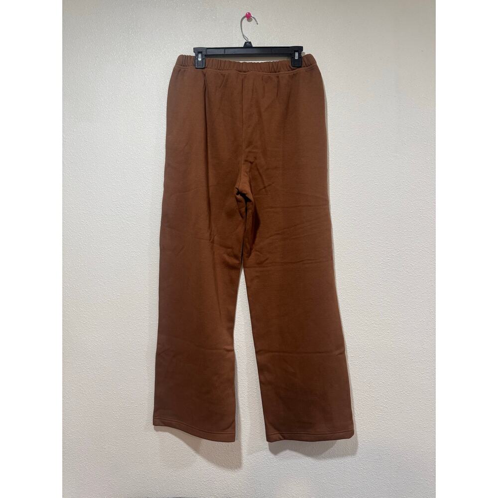 NWT SKIMS Cotton Fleece Straight Leg Pants Bison L Oversized Limited Edition - Picture 8 of 11